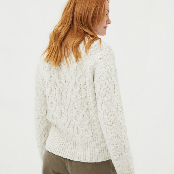 Cable Knit Sweater Fat Face United Kingdom size 12 Cream - Picture 2 of 9
